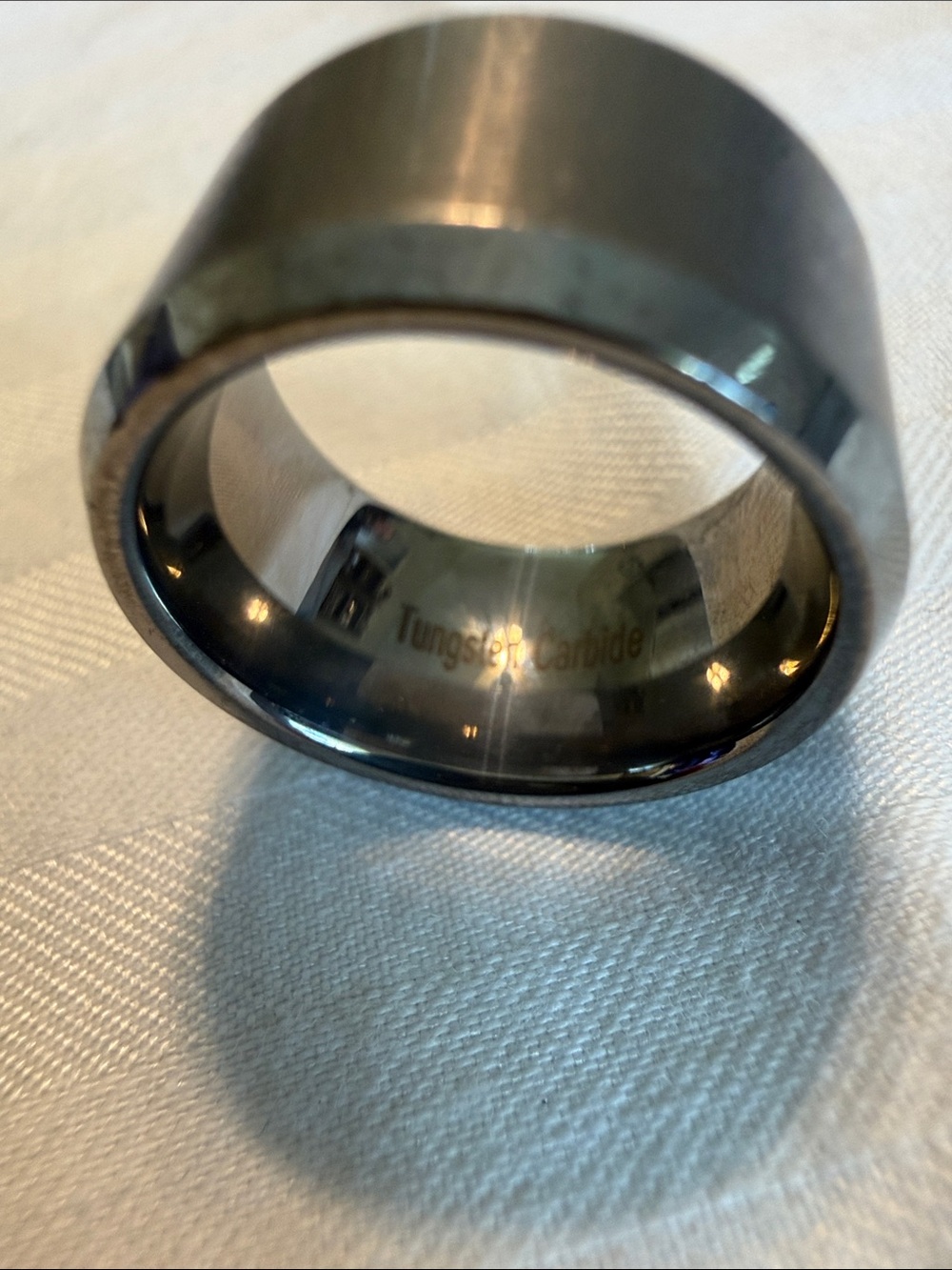 Tungsten Carbide Brushed Band Ring Size 7 12mm